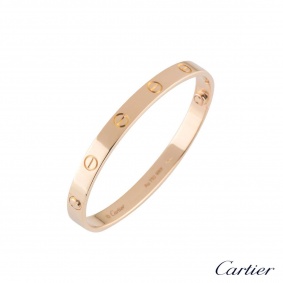 Cartier Rose Gold Plain Love Bracelet Size 19 B6035619 Cartier Rose Gold Plain Love Bracelet Size 19 B6035619